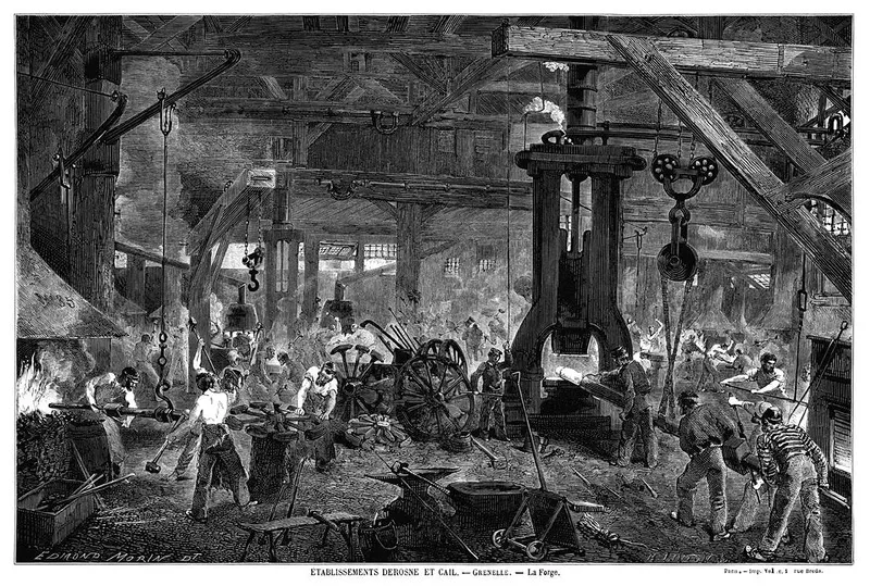 The Forge at the Derosne & Cail Company, Grenelle by Edmond Morin